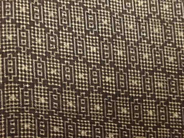 JAPANESE KIMONO / ANTIQUE KIMONO / DORO OSHIMA TSUMUGI / WOVEN GEOMETRIC